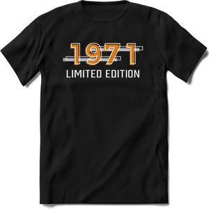 1971 Limited Edition T-Shirt | Goud - Zilver | Grappig Verjaardag en Feest Cadeau Shirt | Dames - Heren - Unisex | Tshirt Kleding Kado | - Zwart - 3XL
