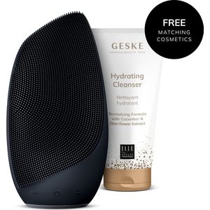SmartAppGuided™ Sonic Thermo Gezichtsborstel | 6 in 1 | Farbe: Zwart + Gratis cosmetica