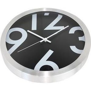 NeXtime Big Numbers - Klok - Rond - Aluminium - Ø35 cm - Zwart