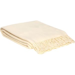 WOOOL® | Wollen Plaid | MERINO COLOR (Creme) | 140x200cm | 100% Merino Wol | Deken
