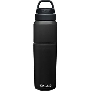 CamelBak Multibev Vacuum SS - Waterfles met afneembare koffie / theebeker - 650 ml + 500 ml - Zwart / Zwart (Black/Black)