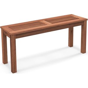 COSTWAY Tuinbank, weerbestendig, 2-zitsbank, zonder rugleuning, houten bank tot 150 kg belastbaar, parkbank van massief hout, balkonbank voor tuin, balkon, terras, 100 x 30,5 x 47 cm