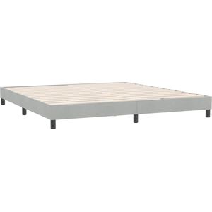 vidaXL - Bedframe - zonder - matras - 180x210 - cm - fluweel - lichtgrijs