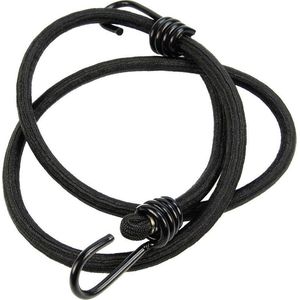 Afdekzeilwinkel - Snelbinder 120cm zwart pe 8mm koord met 2 spinhaken