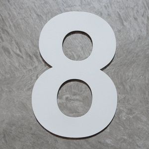 Logixbox - Huisnummer - 8 - NIET Boren, Maar Plakken - 3M Sticker - Hoogte: 12cm - Kleur: Wit - Type Wit/120/Bold/nr. 8