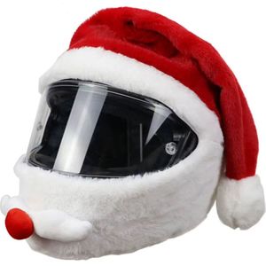 Actie4you® - Santa Claus Kerstmuts - Helmcover - Motor - Scooter – Helmhoes - Universeel