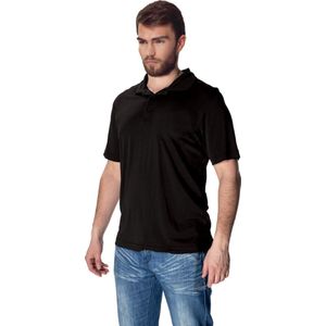 Mewa- Poloshirt vegan zijde- zwart S