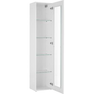 Vitrinekast Natasha | 40 x 30 x 180 cm | High Gloss White