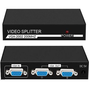 VGA splitter 1 in 2 uit schermsplitter een set VGA-uitgang tegelijkertijd 1 PC naar 2 Monitor VGA-kabel Converter