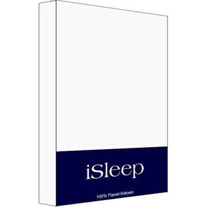 iSleep Flanel Laken - Eenpersoons - 160x270 cm - Wit