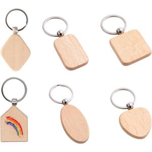 30 Pieces Unfinished Wood Key Chains - Small Slices for DIY Carving and Painting - Creative Hobbies and Crafts Decorative Hanger for Backpacks, Pets, and Gifts