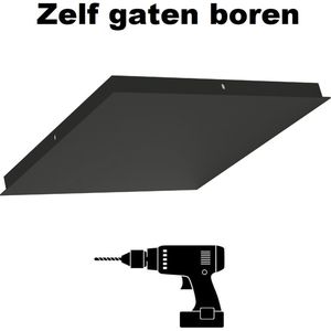 Plafondplaat Vierkant 45x45cm Zwart (zonder gaten) - 45x45cm - zelf gaten boren > montageplaat zwart | plafondplaat zwart | lampen hang zwart | hanglamp zwart | hanglamp eetkamer zwart | hanglamp keuken zwart | led lamp zwart | sfeer lamp zwart