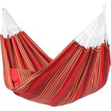 Hangmat Familie 'Stripes' Terracotta (Rood) | Bijpasende opbergtas | 200 KG | 1% For The Planet | Tropilex