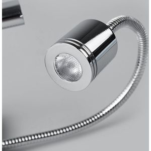 Lucande - Wandlamp - 1licht - Stof, metaal - H: 63 cm - E27 - wit, chroom
