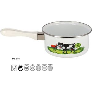 Steelpan - Ø16 cm - geglazuurd - alle warmtebronnen - model Koe