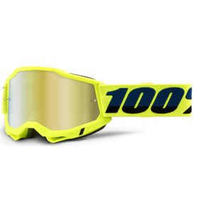 100% Accuri 2 - Motocross Enduro Crossbril BMX MTB Bril met Spiegel Lens - Fluo Geel