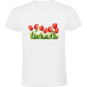tulpen Heren t-shirt| tulp| bloemen| natuur | gras |Nederland|bloembol|