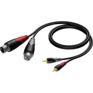 Procab CLA705 2x XLR vrouwelijk - Tulp stereo 2RCA mannelijk kabel - 1,5 meter