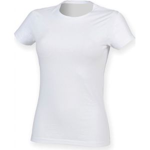 SportT-shirt Dames S Skinni Fit Ronde hals Korte mouw White 96% Katoen, 4% Elasthan