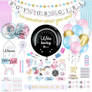 Partizzle Gender Reveal Party Versiering Pakket - Babyshower Ballonnen Decoratie - Geslacht Bekend Maken - Boy or Girl - XXL