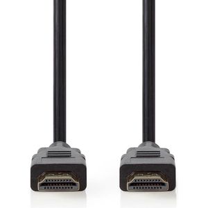 Nedis Premium High Speed ​​HDMI-Kabel met Ethernet - HDMI Connector - HDMI Connector - 4K@60Hz - 18 Gbps - 2.00 m - Rond - PVC - Zwart - Polybag