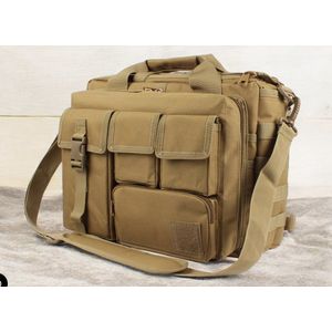 Multifunctionele schoudertas voor heren uit nylon, militaire, tactische outdoor laptoptas, schooltas, aktetas, groot genoeg voor camera/laptop van 15,6 inch