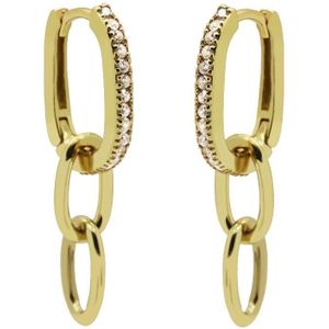 Karma Oorringen oval hoop chains Zilver