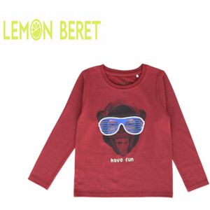 Lemon Beret Longsleeve T-Shirt Jongens - Rood - 148651 - maat 134