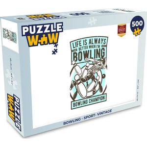 Puzzel Bowling - Sport- Vintage - Legpuzzel - Puzzel 500 stukjes