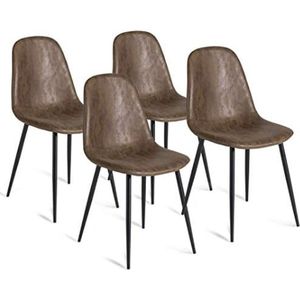 Set van 4 stoelen Vintage Dali Bruin voor Eetkamer