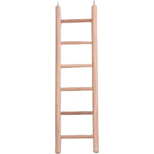 Flamingo Vogelspeelgoed Houten Ladder - Bruin - 7 x 1 x 25 cm