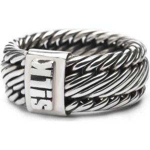 SILK Jewellery - Zilveren Ring - Weave - 732.17 - Maat 17