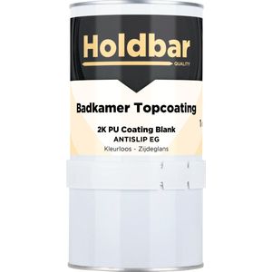 Holdbar 2K Badkamer Topcoating ZG Antislip (Extra Grof) 1 kg - Badkamerverf - Transparant - Glashelder - Tegelverf - Waterdichte Badkamer verf - Ook Toepasbaar in douchecel - Gemakkelijk te reinigen - Mat- Zijde- en Hoogglans - 2 Componenten