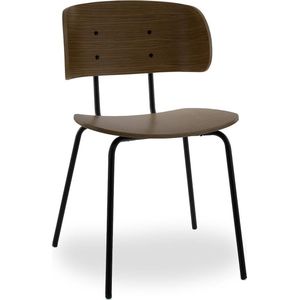 RoomForTheNew stoel m4 - eetkamer stoel - kantinestoel - stoel - chair - stoelen - eetkamer stoelen - kantine stoelen - bruine stoel - stoel bruin