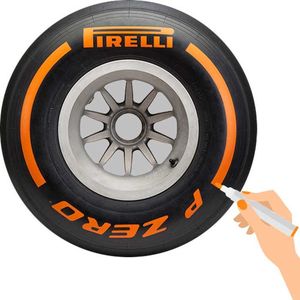 TirePaint Bandenstift SET ORANJE met borsteltje en afbreekmesje