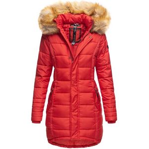 Warm & Comfortabel Navahoo Papaya - Winterjas Dames - Volwassen - Capuchon - Rood - XL