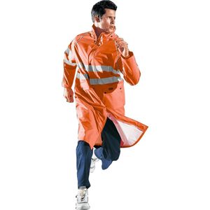 SIR SAFETY GLAMOUR LONG Hi Vis Reflecterend Werkregenjas HEREN Veiligheidsregenjas Oranje - Waterdicht - Winddicht - Reflecterend