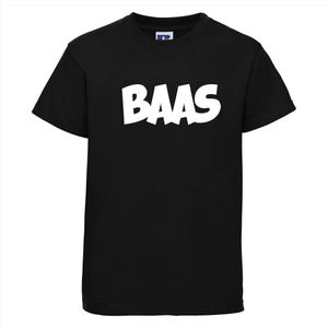 Baas T-shirt | Grappige tekst | T-shirt tekst | Kids | Kinder | Kinderen | Stoer shirt | Tshirt | Zwart Shirt | Kindershirt | Maat 3-4 jaar