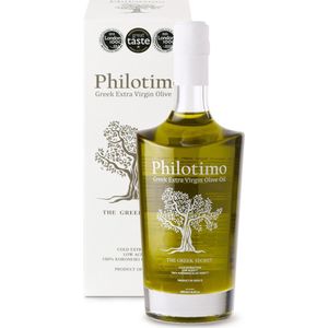 Griekse olijfolie extra vierge Philotimo - Superieure kwaliteit - Koudgeperst - Milde Smaak - Prijswinnaar Great Taste - 500 ml