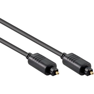 Optische Toslink Kabel - 5mm dik - Verguld - 1,5 meter - Zwart