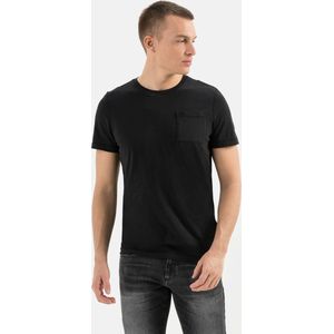 camel active T-Shirt Basic T-shirt with chest pocket in pure organic cotton - Maat menswear-S - Dunkelgrau