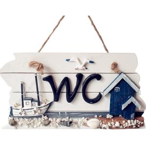 Toiletzitting Toilebord Houten bord, handgesneden, om op te hangen, houten shindel, deurschild, decoratief bord