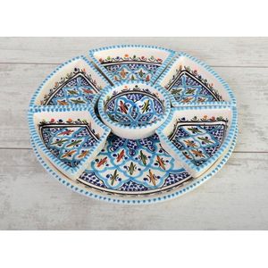 8 delig Tapas schaal Turquoise blue fine Ø 30 cm | TS.BC.35 | Dishes & Deco