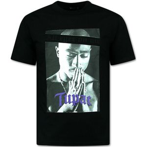 Tupac - Oversized T shirt Heren - All Eyez on Me - T shirt Heren met Print - 685 - Zwart