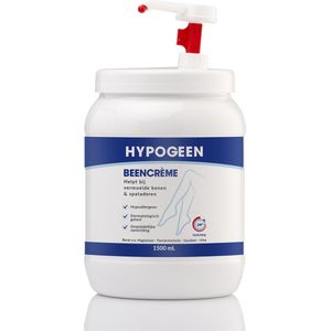 Hypogeen Beencrème - hypoallergeen - voor droge & gevoelige benen - helpt bij onrustige aanvallen van benen - met squalaan - hydraterende beencrème met ureum - PH neutraal - pompflacon 1500ml
