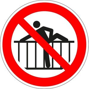 Verboden over hek te klimmen sticker - ISO 7010 - P071 50 mm - 10 stuks per kaart