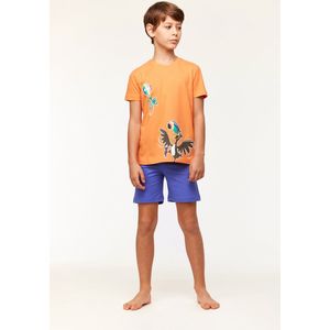 Woody pyjama jongens/heren - oranje - toekan - 231-1-PSU-S/539 - maat 98