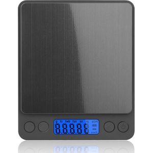Digitale keukenweegschaal 01 g/3 kg PCS-tarra functie lcd-display zwart