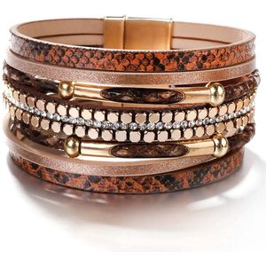 Sorprese armband - Earth Brown - armband dames - wikkelarmband - cadeau - Model G