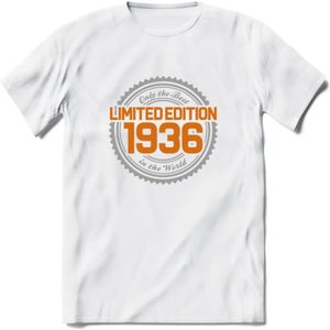 1936 Limited Edition Ring T-Shirt | Zilver - Goud | Grappig Verjaardag en Feest Cadeau Shirt | Dames - Heren - Unisex | Tshirt Kleding Kado | - Wit - XXL